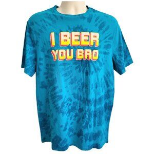 CROWN & IVY Cabana Aruba Blue Tie Dye Graphic Tee Shirt - New With Tags Men's M